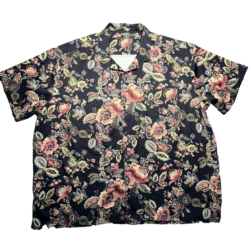 Saints Studio Shirt Mens 5XL Floral Paisley Short Sleeve Button Up Hawaiian EUC